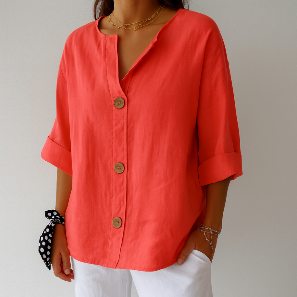 Casual linen blouse for timeless elegance