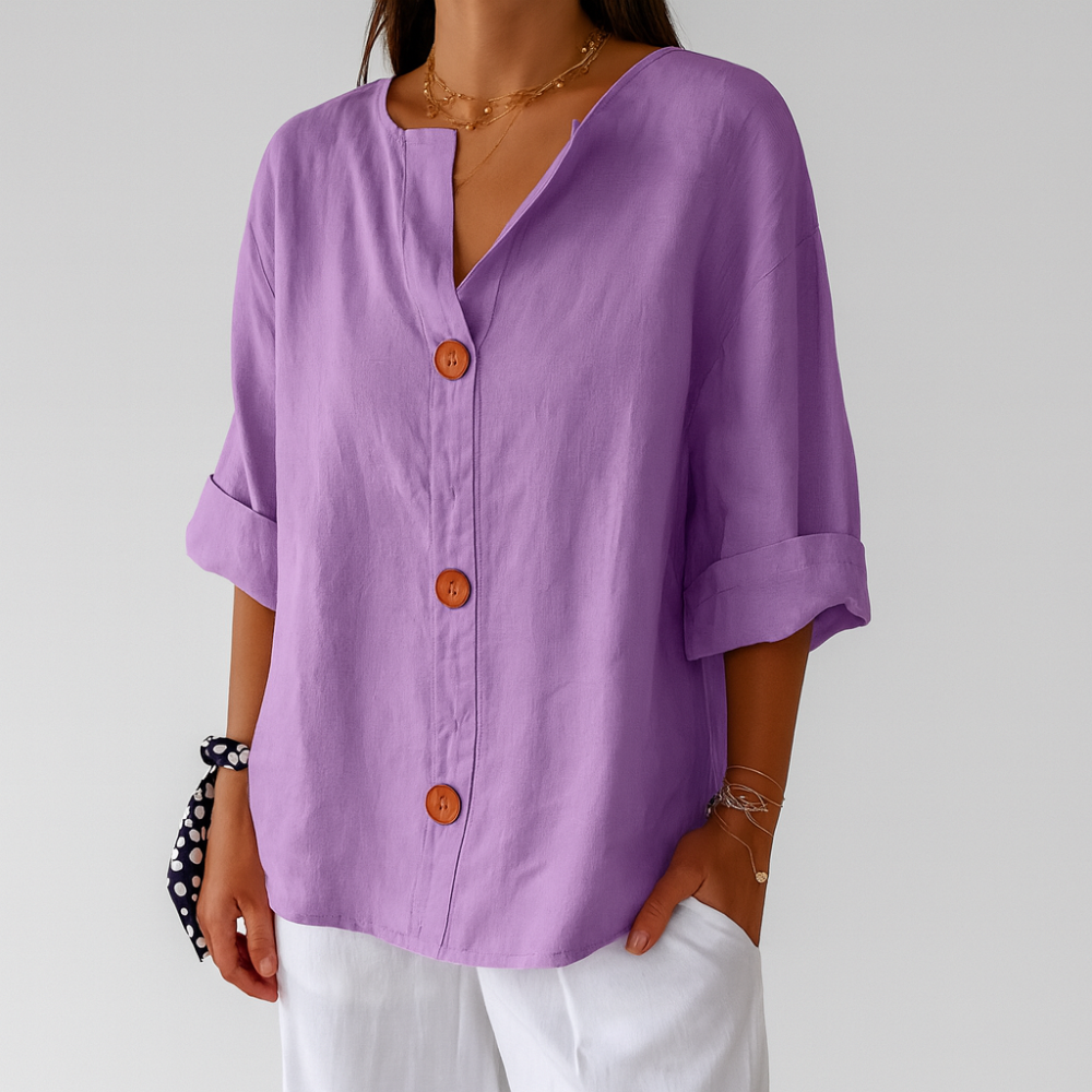 Casual linen blouse for timeless elegance
