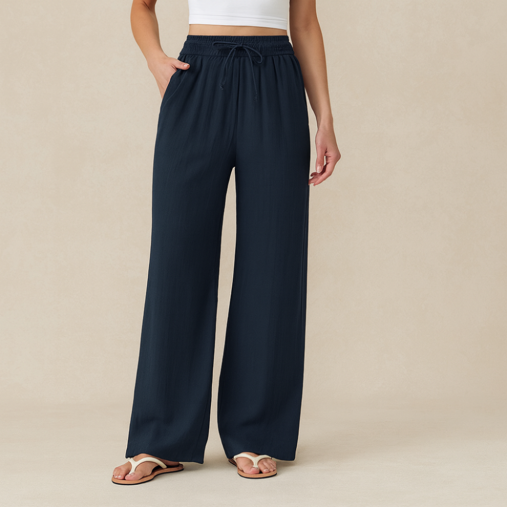 Pantalon Taille Haute Fluide