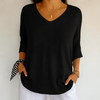 Sara - Plain Knit V-Neck Top