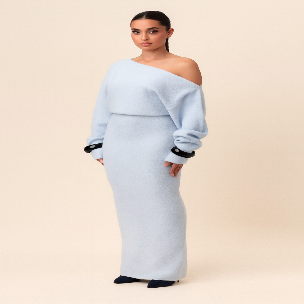 Robe Longue Élégante à Une Épaule