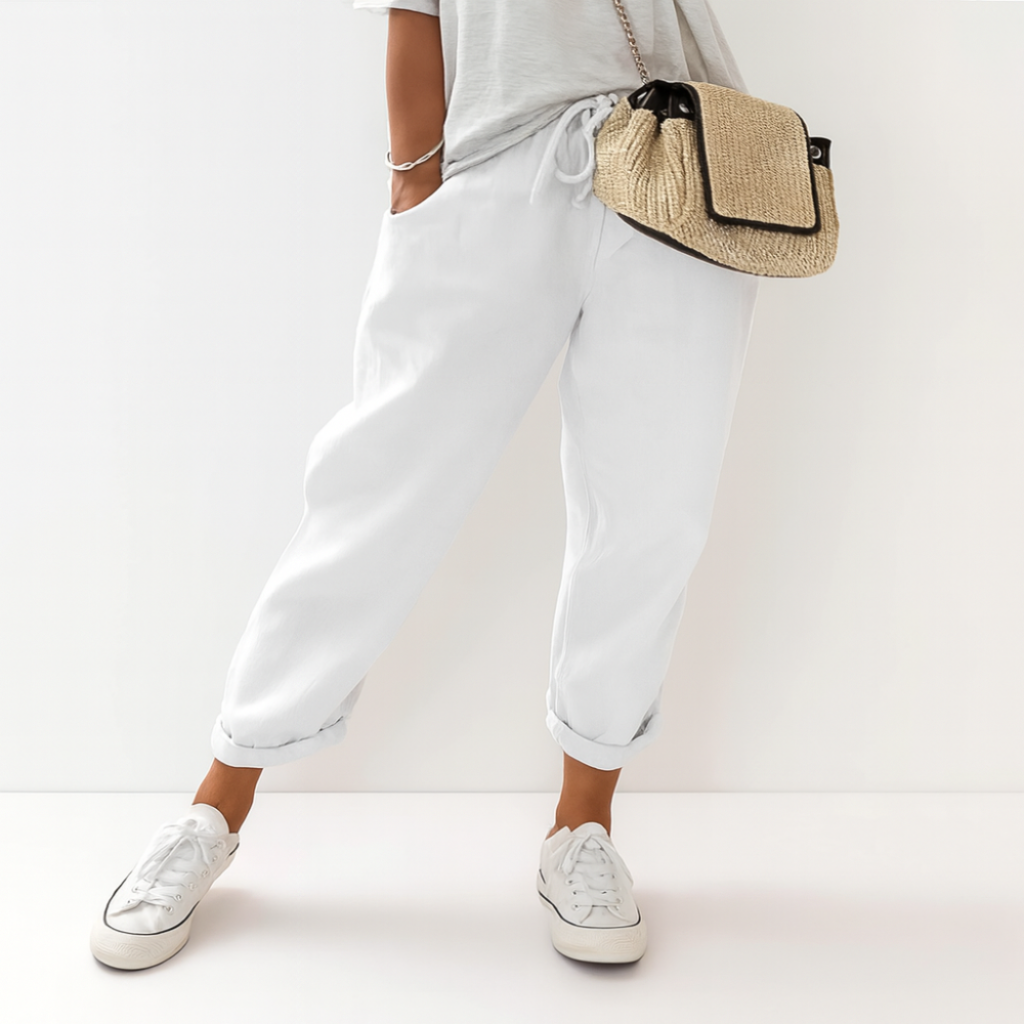 Pantalon en Lin Décontracté Chic