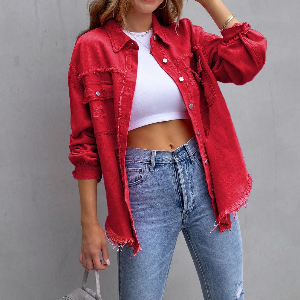 Jenny™ | Ripped Denim Jacket