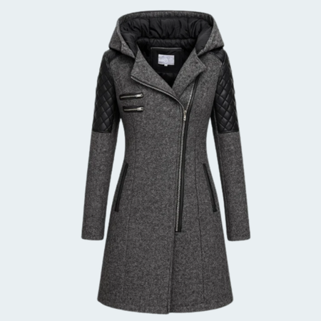 LYANA™ | MANTEAU À CAPUCHE AVEC FERMETURE ÉCLAIR DORÉE