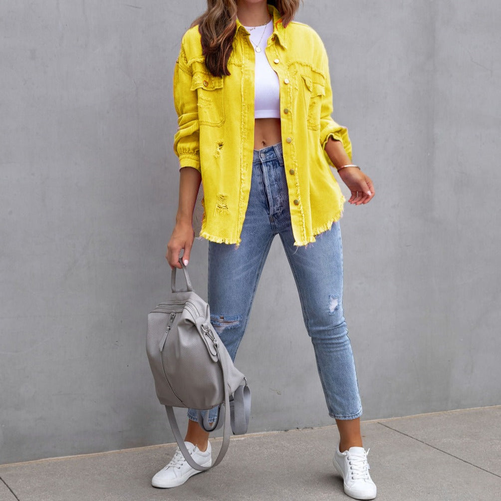 Jenny™ | Ripped Denim Jacket